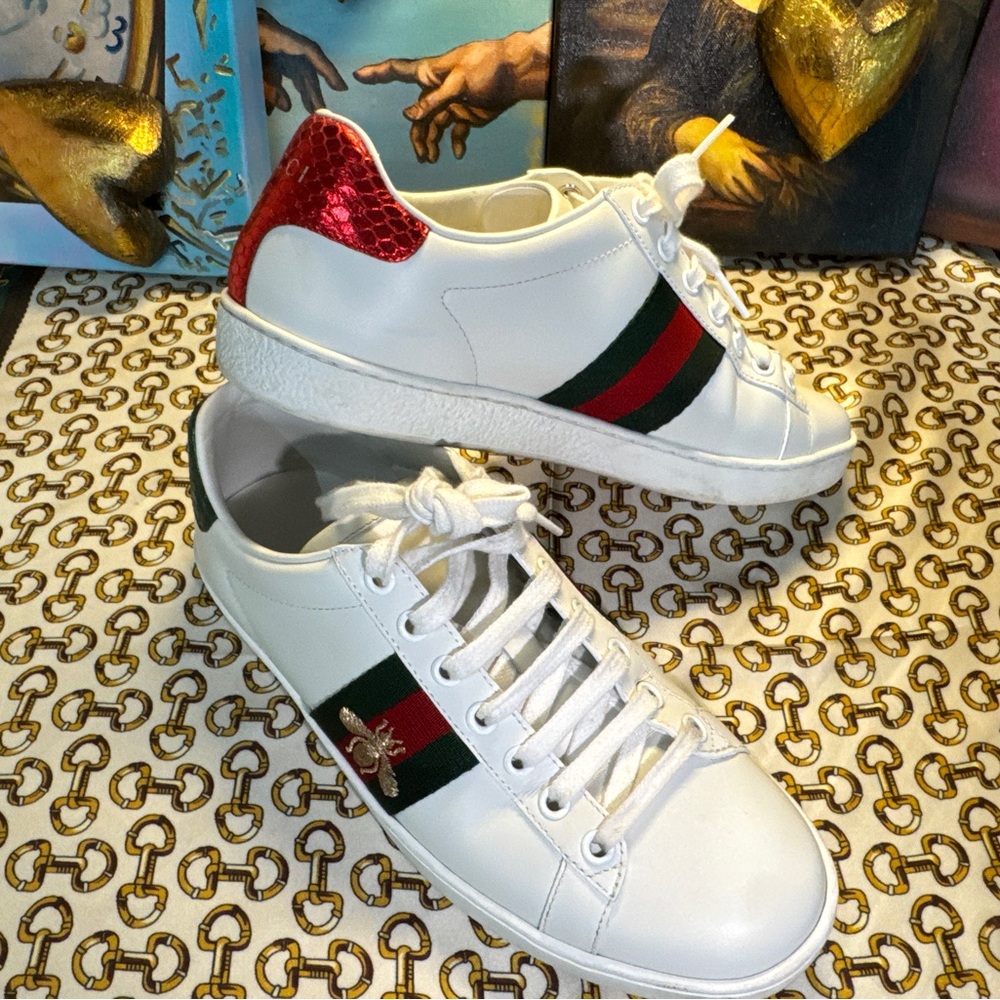 Gucci Cream Leather Footwear